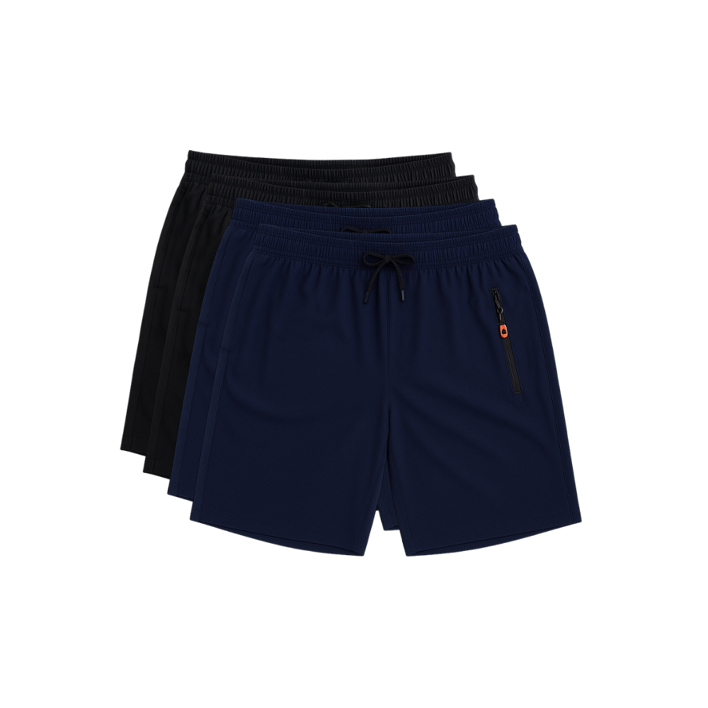 Kit 4 Bermudas DryFit Premium Vanguarda Performance - Secagem rápida, Bolso com Zíper e Ajuste Anatômico | FRETE GRÁTIS