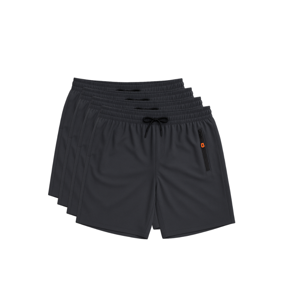 Kit 4 Bermudas DryFit Premium Vanguarda Performance - Secagem rápida, Bolso com Zíper e Ajuste Anatômico | FRETE GRÁTIS