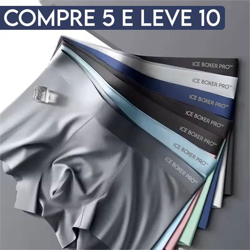 Ice Boxer Pro™ - Cueca de Seda Térmica - [Kit 5 Unidades - Promoção Exclusiva]